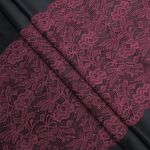 Кружево бельевое эластичное 300 мм / 3.4 метра, цвет темно-красный