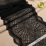Кружево бельевое эластичное 190 мм / 3 м, 6389, цв.02 черный, Kruzhevo