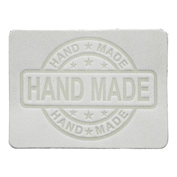 Термоаппликация из кожи Hand Made 7х5,25см, 100% кожа, 44 белый, 5 шт