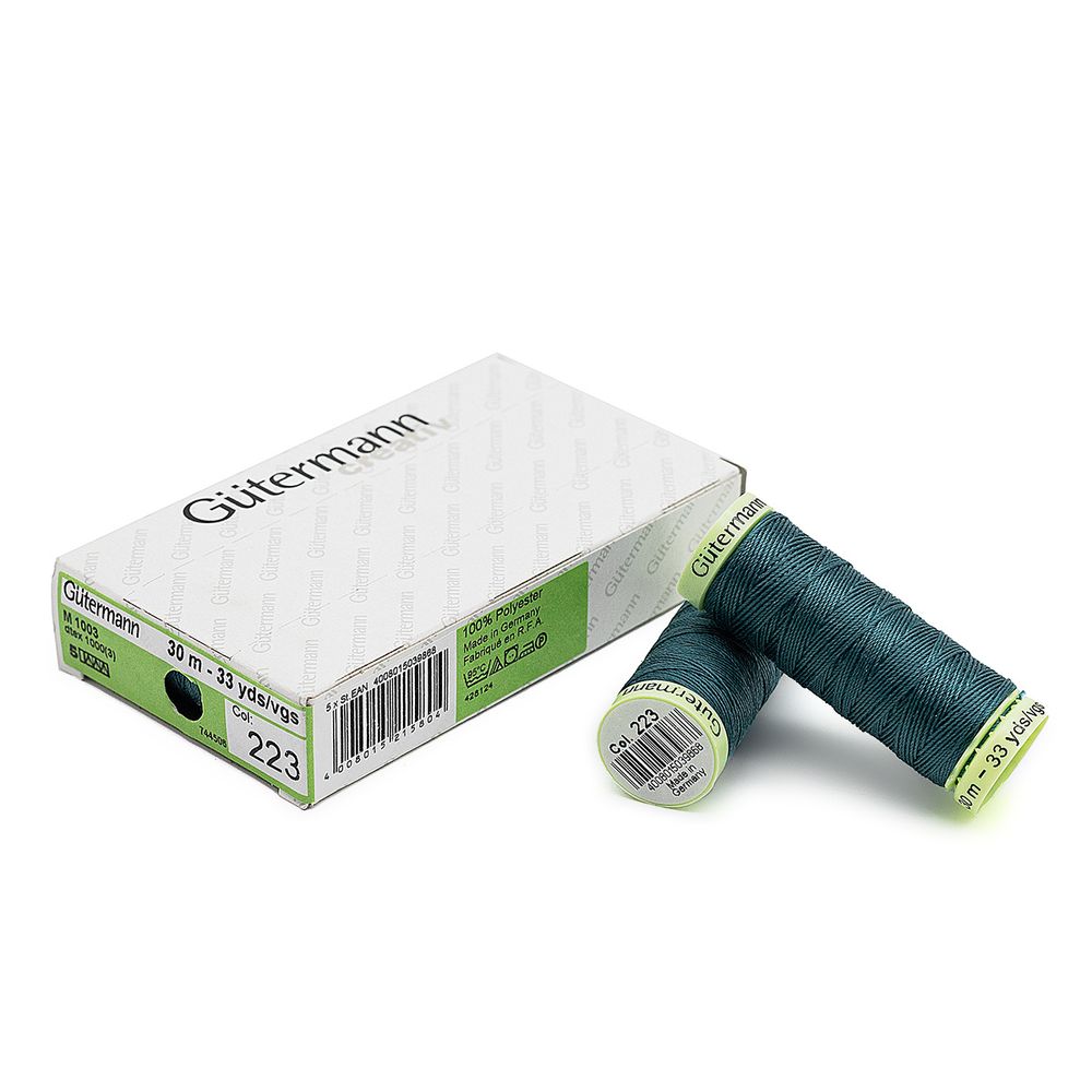Нитки отделочные Gutermann Top Stitch, 30м, 223 лазурно-бирюзовый, 5 катушек