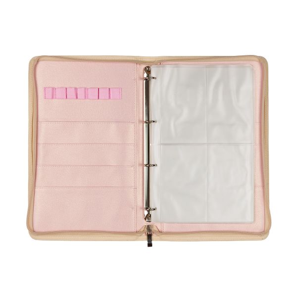 Органайзер для спиц и крючков кожзаменитель 34х21х3 см, 02 розово-золотой, Gamma OGN-03