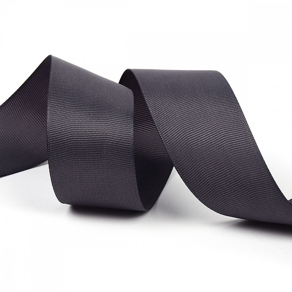 Лента репсовая (в рубчик) 38.0 мм цв. 077 т.серый уп.22.86м (±1м)