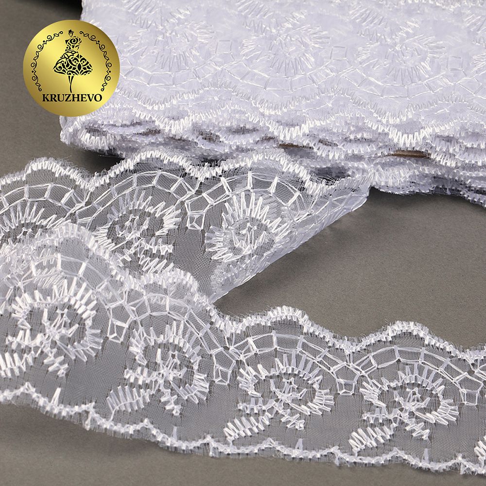 Кружево капроновое 45 мм / 9.14 м, TBS.30010 цв.001 белый, Kruzhevo