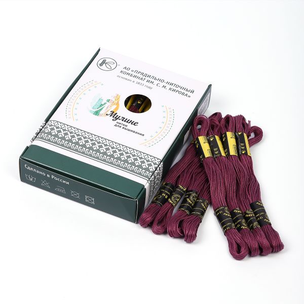 Мулине ПНК им.Кирова цв.1302 свекольный, 24 мотка по 8 метров
