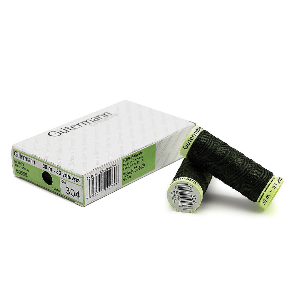 Нитки отделочные Gutermann Top Stitch, 30м, 304 черный лес, 5 катушек