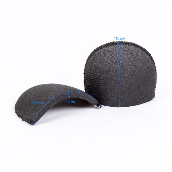 Плечевые накладки (подплечники) втачные 115х145х16 мм, 10 пар, черные, В(ОВ)-16