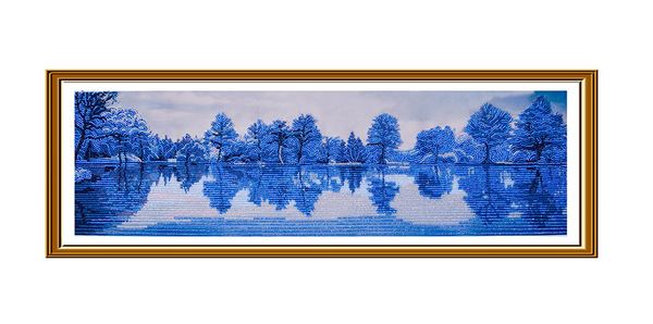 Набор для вышивания бисером Нова Слобода, Зимний мотив 69х18 см