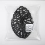 Пришивной кружевной воротник 100 мм, на сетке, 5 пар, Турция, черный/под серебро, Gamma VKRM-27-02