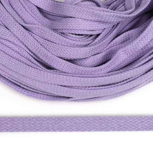 Шнур плоский х/б ⌀12.0 мм, турецкое плетение TW цв.2139 сирень уп.50м