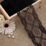 Кружево на сетке 68 мм, WL-84, черный, 13.71 м