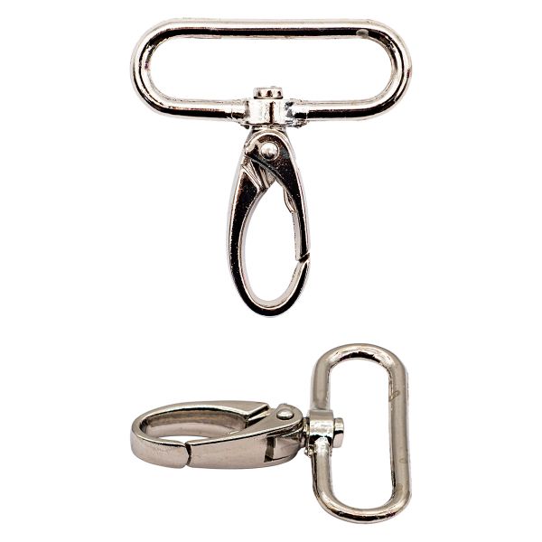 Карабин металл 40 мм (48х52 мм), 2 шт, Hobby&Pro, никель