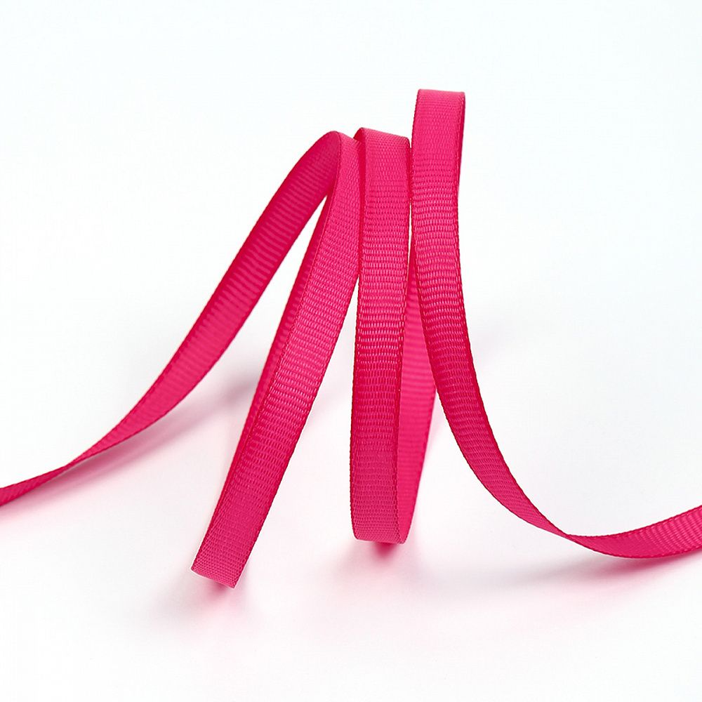 Лента репсовая (в рубчик) 6.0 мм, 187 фуксия уп.27,4м