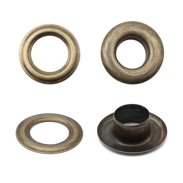 Люверсы металл ⌀_9.2 мм (внутр.), №24, сталь, антик, 100 шт, New Star