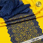 Кружево эластичное (стрейч) L1351 180мм цв.006 т.синий, 140м, Kruzhevo