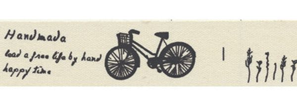 Лента хлопок с рисунком 16.0 мм / 5 шт по 3 метра, W12 001/113 Счастливое время, черный, CLP-161 Gamma