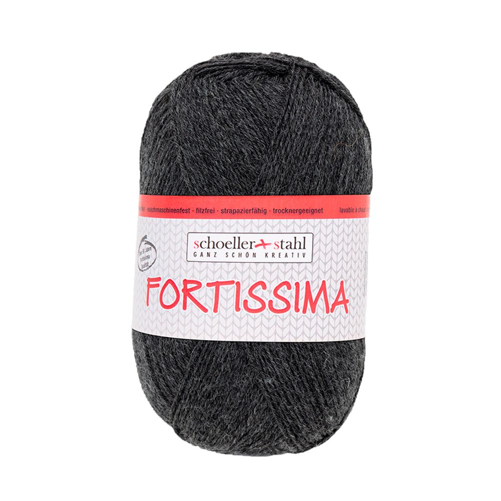 Пряжа Austermann (Аустерманн) Fortissima 100 / уп.5 мот. по 100 г, 420м, темно-серый