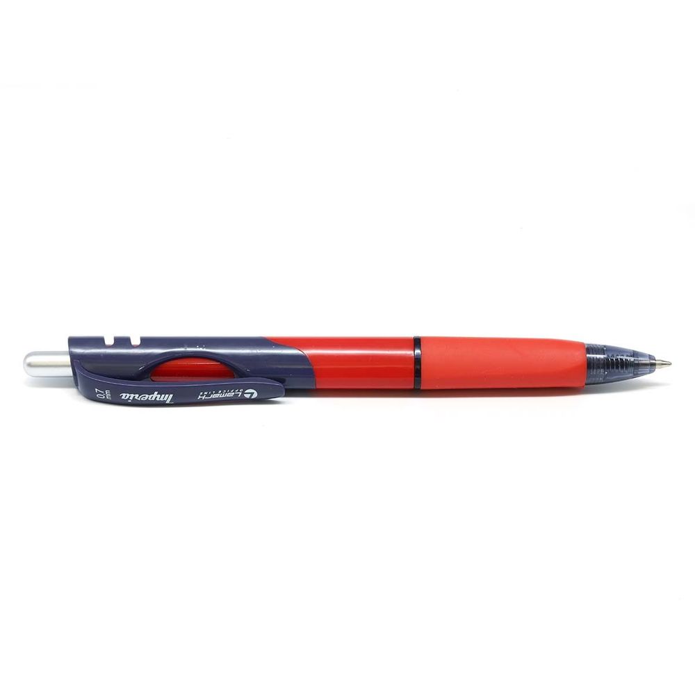 Ручка шариковая автоматическая Imperia красный корпус, с рез.держателем, синяя 0,7 мм, LAMARK645, 12 шт