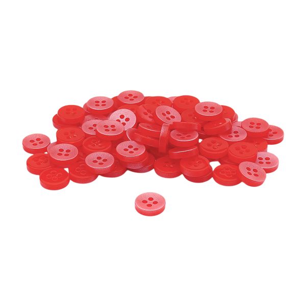 Пуговицы 4 прокола 18L (11мм), пластик (col.09 красный), CN_2846, 72 шт