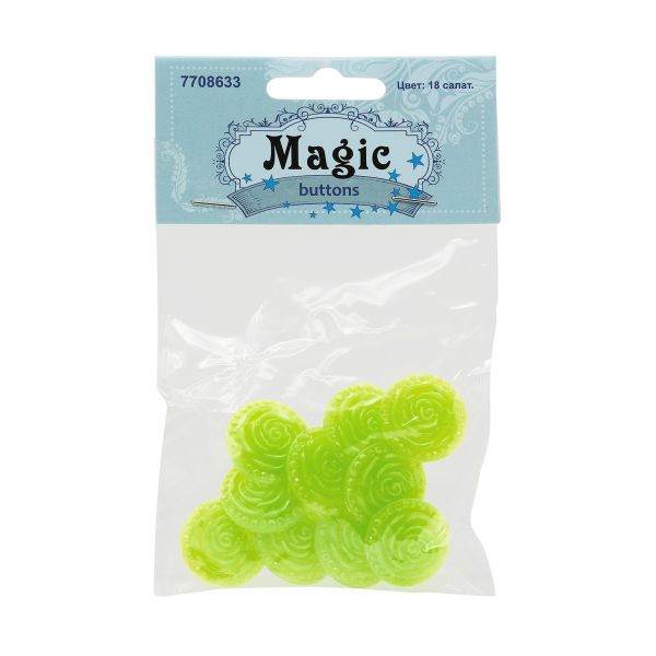 Пуговицы на ножке Розочки, 10 шт (18 салатовый)