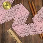 Кружево вязаное (тесьма) 60 мм / 10 метров, 3014 цв.F133 св.розовый, Kruzhevo