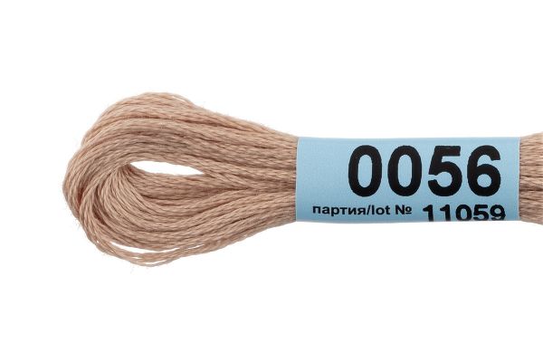 Мулине Gamma 100% хлопок, цв.0056 т.бежевый, 24 мотка по 8 метров