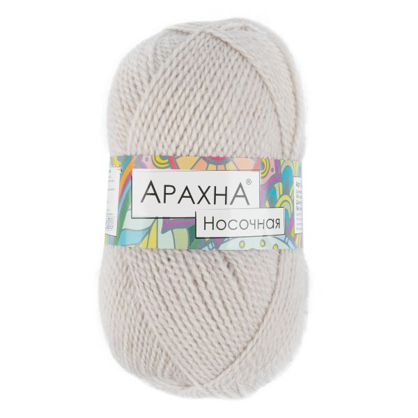 Пряжа Arachna Носочная / уп.5 мот. по 100г, 250 м, 04 жемчужный