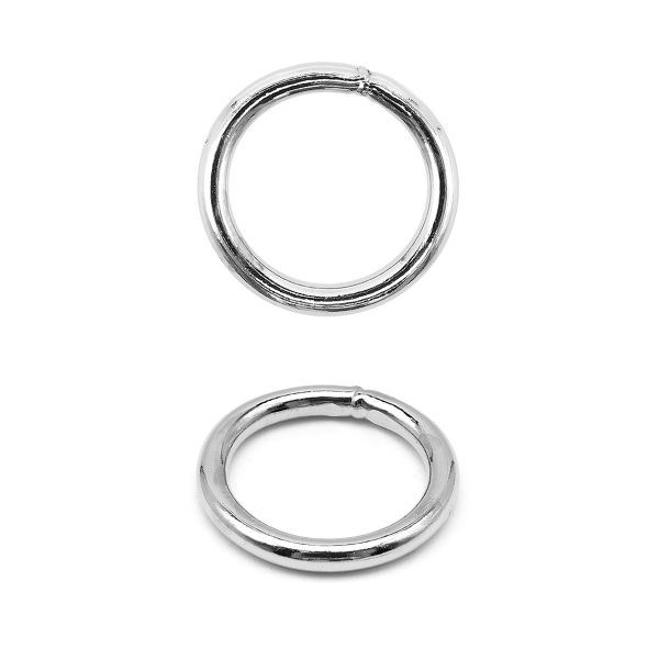 Кольцо сварное металл in ⌀15 мм (20 мм внешн.), никель, 20 шт
