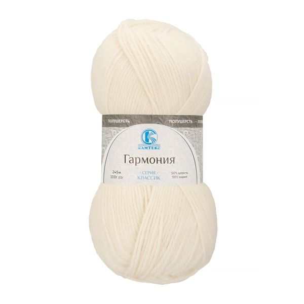 Пряжа Камтекс Гармония / уп.5 мот. по 100 г, 245 м, цв.205 белый