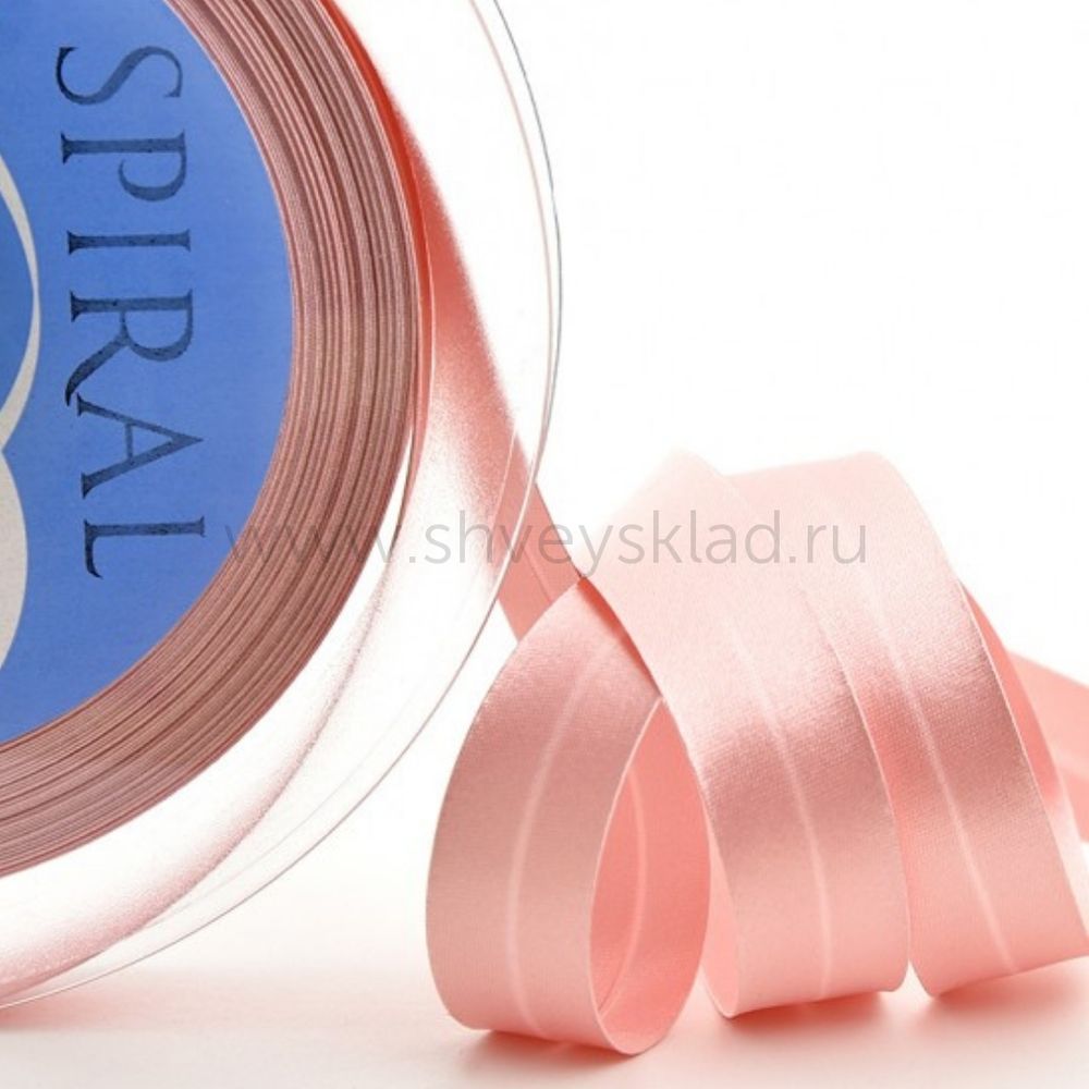Бейка косая атласная 20 мм, 25 метров, 52 дымчатая роза, Safisa (Spiral) /TOS/