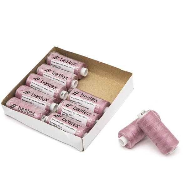 Нитки швейные бытовые Bestex 40/2, 365 м (400 ярд) / 10 кат., 037 дымчатая орхидея