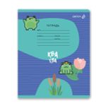 Тетрадь ученическая школьная A5 12 л. на скобе 65 г/м², белизна 100% 25 шт клетка, 01402 Лягушонок, Светоч Т74