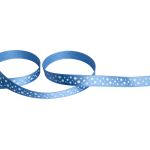 Лента атласная с рисунком 12.0 мм / 22.8 метров, R 136/001 св.синий/белый, Gamma ALP-121