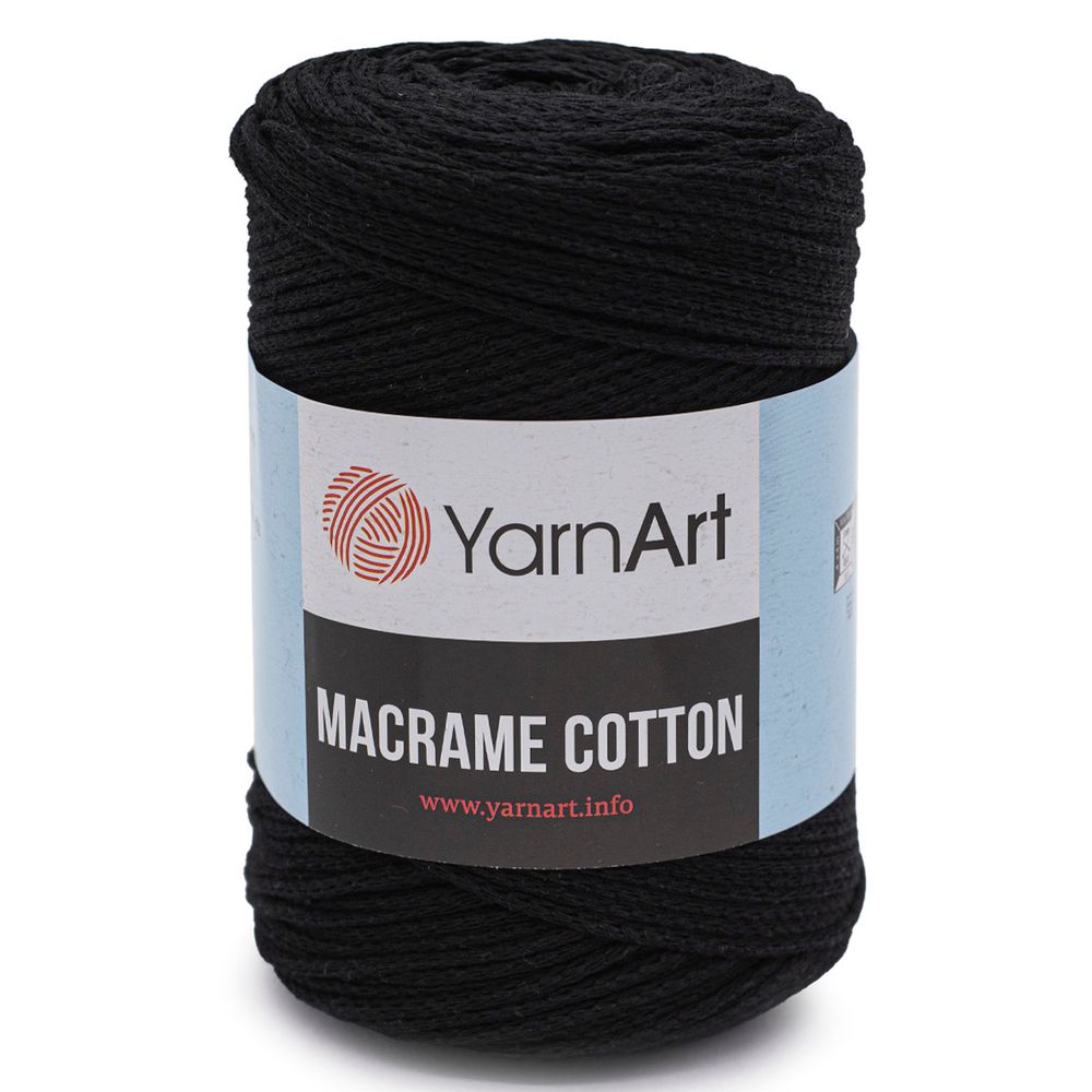 Пряжа YarnArt (ЯрнАрт) Macrame Cotton / уп.4 мот. по 250 г, 225м, 750 черный