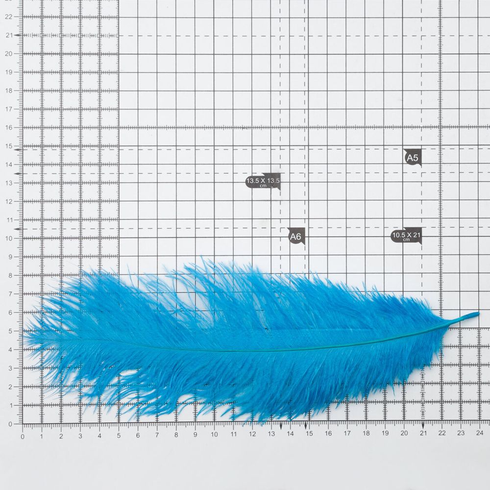 Перья страуса декоративные 20-25см, 10 шт в упак, голубой