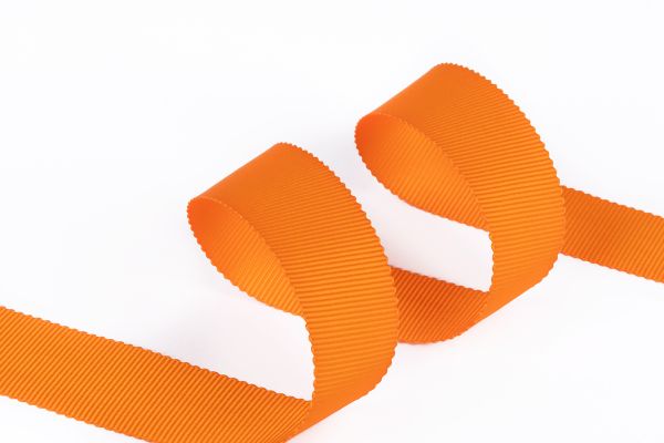 Лента репсовая (в рубчик) с зубчатым краем 25.0 мм / 25±1 метров, 668 оранжевый, Gamma PTGR-25