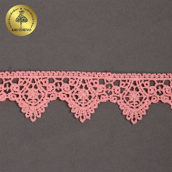 Кружево гипюр (плетёное) 26 мм, 0798 цв.F152 коралловый уп.27м, Kruzhevo