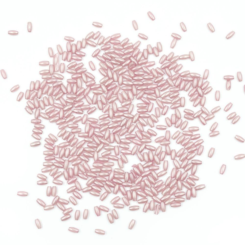 Бусины пластик (жемчуг) 3х6 мм, 15 г, Astra&Craft, J555 светло-розовый