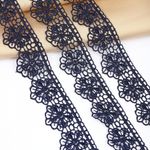 Кружево гипюр (плетёное) 30 мм / 9 метров, арт.TR.2812, цв.4 т.синий