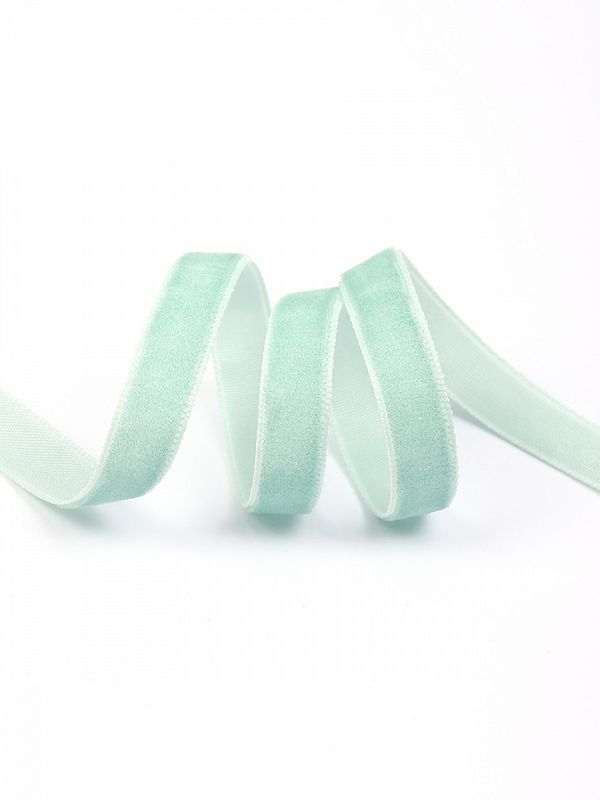 Лента бархатная (тесьма) 10.0 мм / 22.86±1 метров, арт.10VR16 нейлон цв.мятный