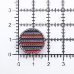 Пуговицы на ножке Твидовая 28L (18мм), металл (Blue/Red (синий/красный/серебро)), ME-651, 36 шт