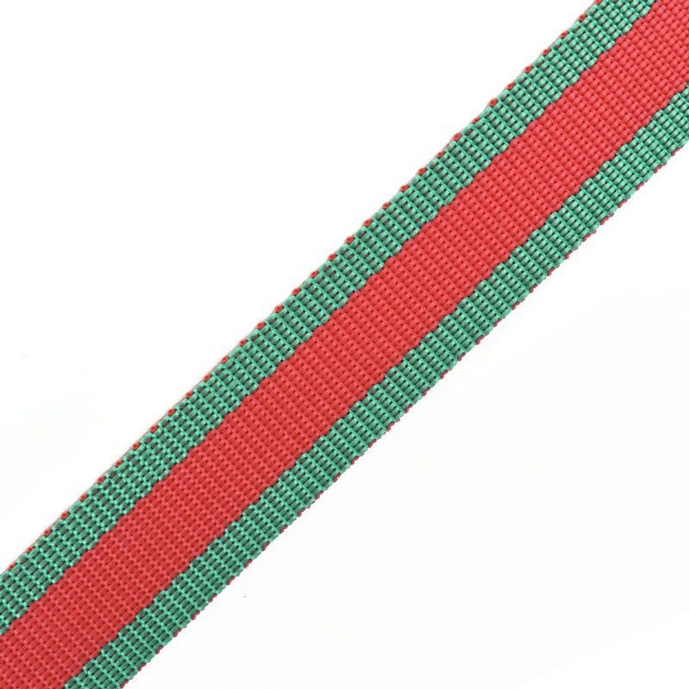 Стропа (ременная лента) 30 мм / 5х2.5 метра, 43 зеленый-красный