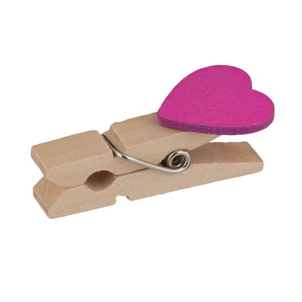 Прищепки декоративные 50 шт (5х10 шт), 3.5 см, A01 Сердечки ассорти, Blumentag WCLH-35