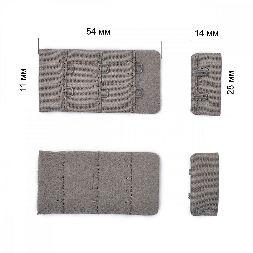 Застежки для бюстгальтера 3х2, 28 мм, 2 пары, 1645 шиншилла, SHV, Arta