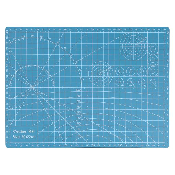 Коврик (мат) для резки раскройный, 3-слойный, 22х30см A4, цв.синий, MTW005-2