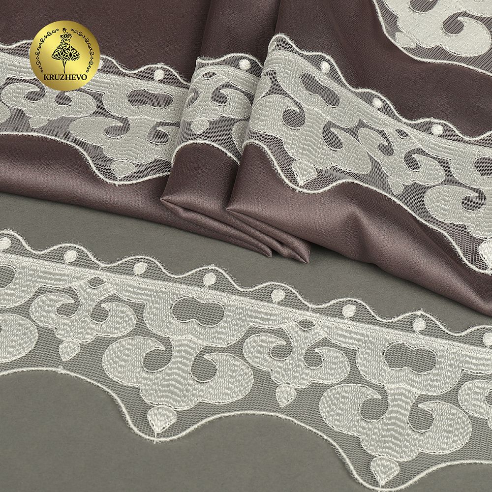 Кружево на сетке арт.TR.2113 70мм цв.белый уп.13м, Kruzhevo