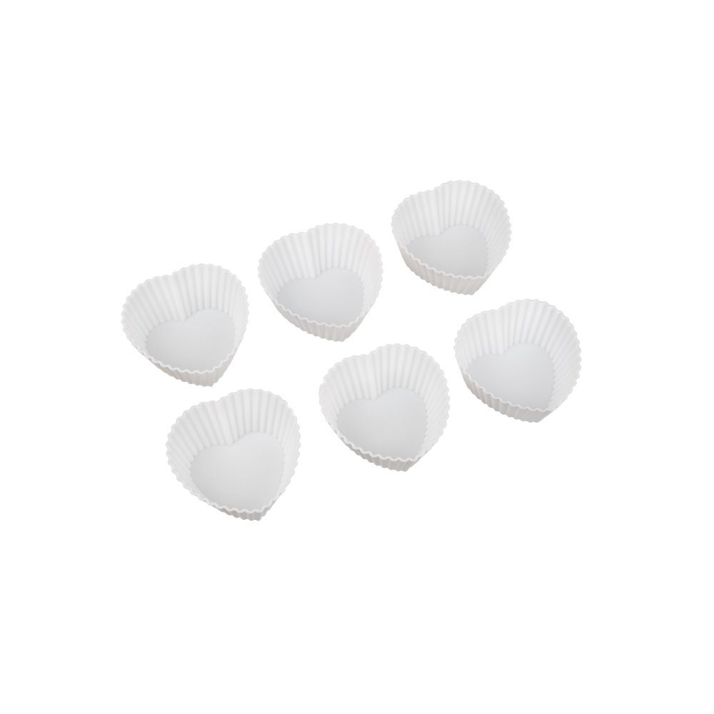 Форма силиконовая для пирожных 7х7х3.2 см, 6 шт, сердце, S-Chief SPC-0327