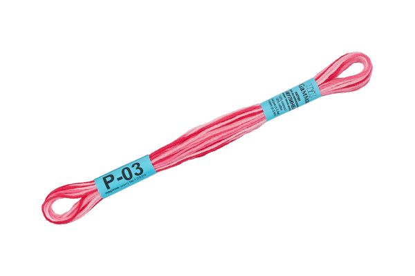 Мулине Gamma меланж, цв.Р-03 яр.розовый-св.розовый, 12 мотков по 8 метров