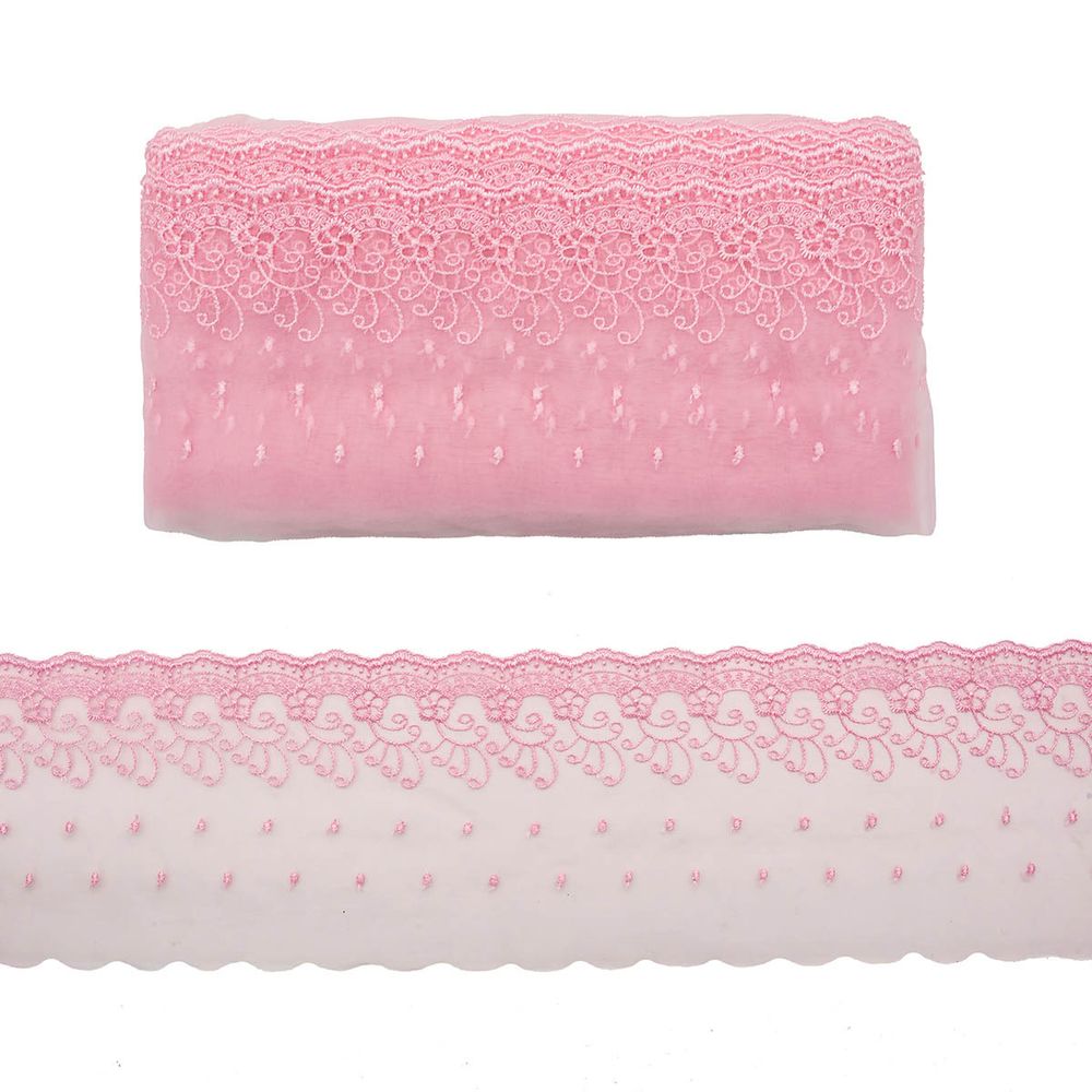 Кружево капроновое широкое 127 мм / 13.71 м, 0574-5002, цв.А549 розовый
