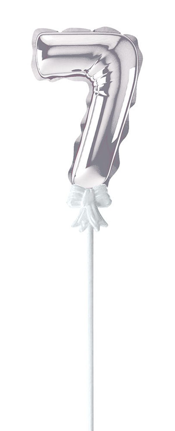 Шар самодув Цифра, 5 шт, 7, серебряная, Boomzee FBZ-04