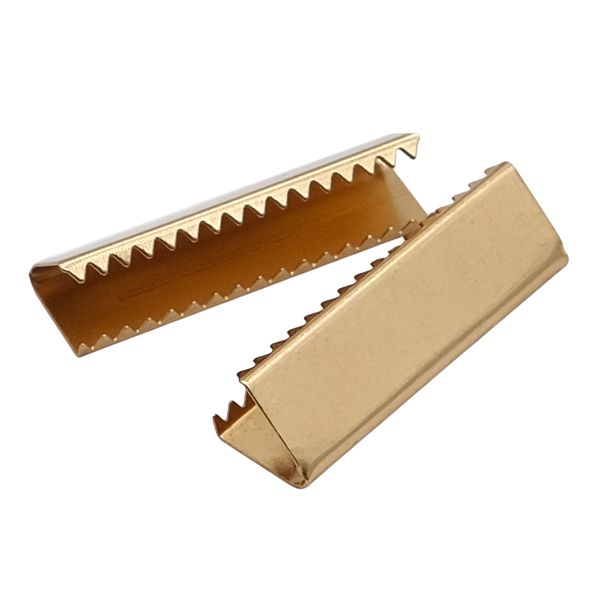 Зажим для ленты/стропы 7х25 мм, золото, 50 шт